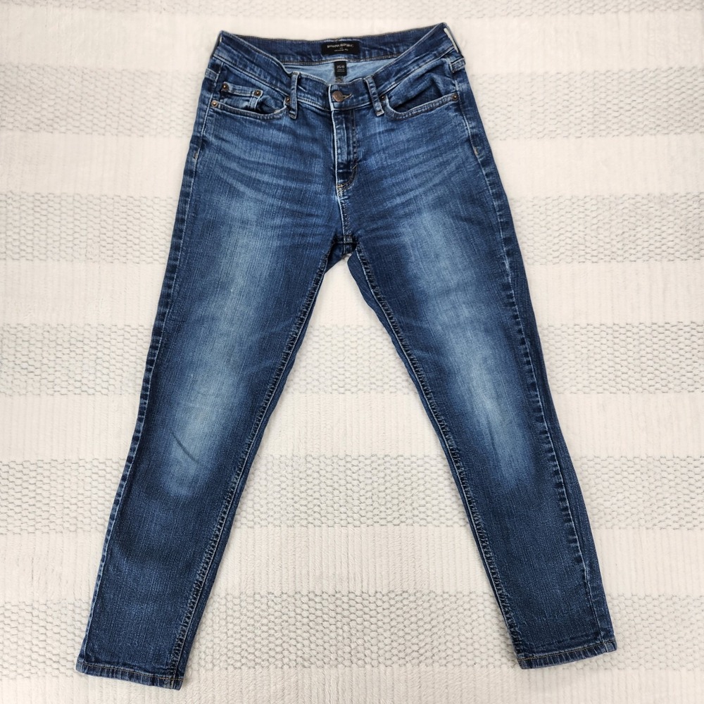 Banana Republic Girlfriend Jeans Blue Stretch Denim Size 0/25 Mid Rise Skinny